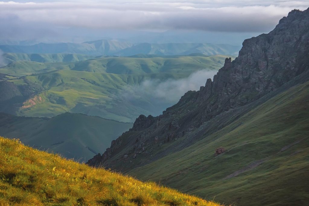 mountains, landscape, countryside, mountain range, mountainous, scenery, nature, caucasus, hidden facts about russia.