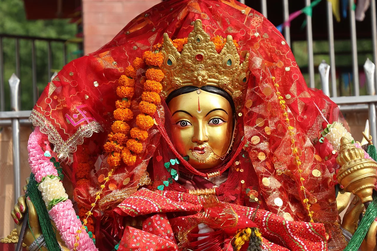 pathivara temple. an statue of goddess pathivara.